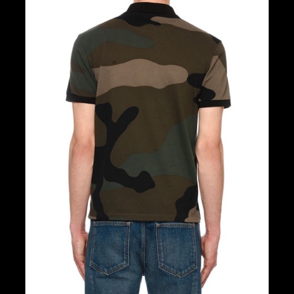 EUC Men’s X-Small Valentino Camouflage Short-sleeve Polo Shirt In Army Green - Picture 2 of 11